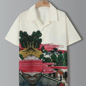 Vacation Style Men's Landscape Shirt